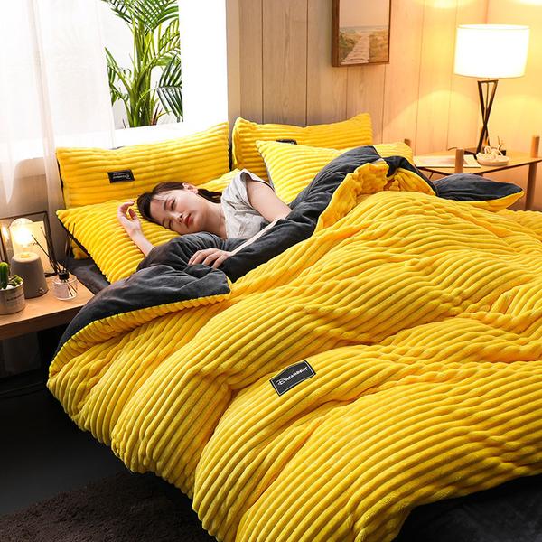 Corduroy Velvet Duvet Bedding Set